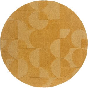 Flair Rugs koberce Kusový koberec Moderno Gigi Ochre kruh Rozměry koberců: 160x160 (průměr) kruh