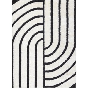 Dywany Łuszczów Kusový koberec Mode 8631 geometric cream/black Rozměry koberců: 80x150