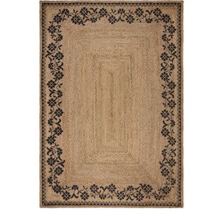 Flair Rugs koberce Kusový koberec Printed Jute Maisie Natural/Black Rozměry koberců: 80x150