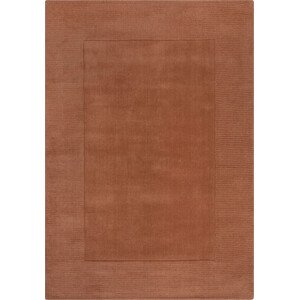 Flair Rugs koberce Kusový ručně tkaný koberec Tuscany Textured Wool Border Orange Rozměry koberců: 120x170