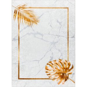 Dywany Łuszczów Kusový koberec Miro 51518.806 Leaves grey/gold Rozměry koberců: 80x150