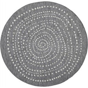 NORTHRUGS - Hanse Home koberce Kusový koberec Twin-Wendeteppiche 103112 grau creme kruh – na ven i na doma Rozměry koberců: 140x140 (průměr) kruh