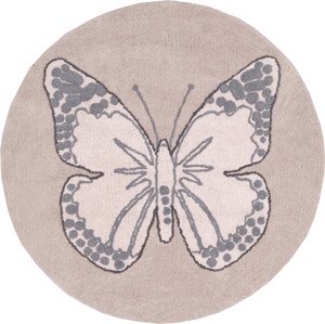 Lorena Canals koberce Přírodní koberec, ručně tkaný Butterfly Rozměry koberců: 160x160 (průměr) kruh