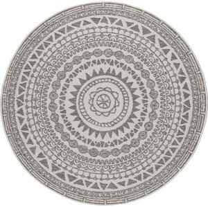 NORTHRUGS - Hanse Home koberce Kusový koberec Twin Supreme 103858 Coron Grey/Cream kruh – na ven i na doma Rozměry koberců: 140x140 (průměr) kruh