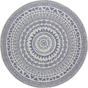 NORTHRUGS - Hanse Home koberce Kusový koberec Twin Supreme 103859 Coron Blue/Cream kruh – na ven i na doma Rozměry koberců: 140x140 (průměr) kruh