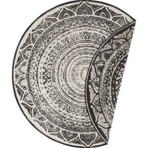 NORTHRUGS - Hanse Home koberce Kusový koberec Twin Supreme 104165 Siruma Black/Cream kruh – na ven i na doma Rozměry koberců: 140x140 (průměr) kruh