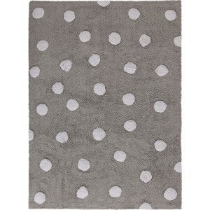 Lorena Canals koberce Pro zvířata: Pratelný koberec Polka Dots Grey-White Rozměry koberců: 120x160