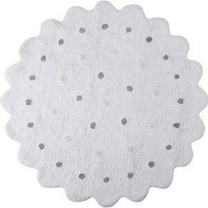Lorena Canals koberce Pro zvířata: Pratelný koberec Little Biscuit White Rozměry koberců: 140x140 kytka