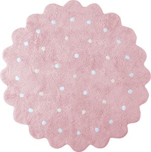 Lorena Canals koberce Pro zvířata: Pratelný koberec Little Biscuit Pink Rozměry koberců: 140x140 kytka