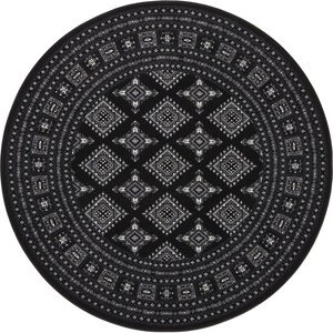 Nouristan - Hanse Home koberce Kruhový koberec Mirkan 104109 Black Rozměry koberců: 160x160 (průměr) kruh