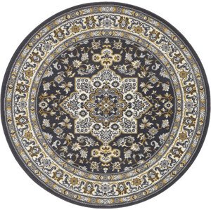 Nouristan - Hanse Home koberce Kruhový koberec Mirkan 104106 Dark-grey Rozměry koberců: 160x160 (průměr) kruh
