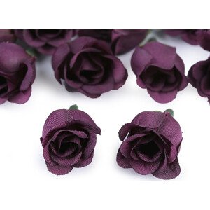 Umělý květ růže Ø2,5 cm Varianta: 8 fialová tmavá, Balení: 5 ks
