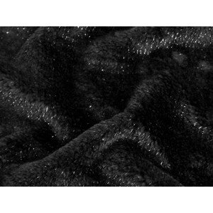 Dekorační kožešina s lurexem Varianta: 2 (370 g/m²) černá stříbrný lurex, Balení: 1 m