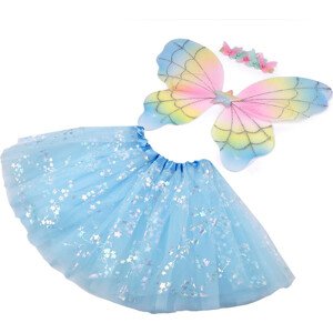 Karnevalový kostým - motýl Varianta: 2 modrá andělská, Balení: 1 sada