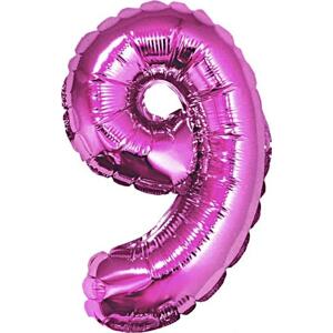Godan / balloons Balónek fóliový "Číslo 9", růžový, 35 cm KK