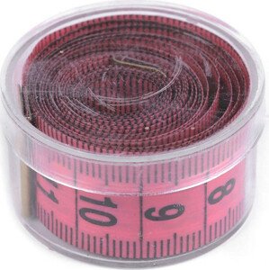 Metr krejčovský 150 cm v plastovém pouzdře Varianta: 1 růžová, Balení: 12 ks