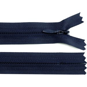 Zip skrytý nedělitelný 3 mm délka 18 cm Varianta: 330 modrá tmavá, Balení: 1 ks