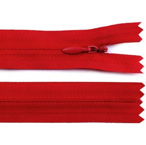 Zip skrytý nedělitelný 3 mm délka 35 cm Varianta: 148 červená, Balení: 1 ks