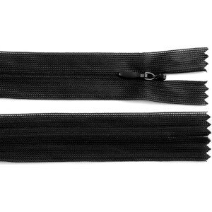 Spirálový zip skrytý šíře 3 mm délka 30 cm dederon Varianta: 332 černá, Balení: 1 ks