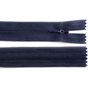 Spirálový zip skrytý šíře 3 mm délka 30 cm dederon Varianta: 330 modrá tmavá, Balení: 1 ks