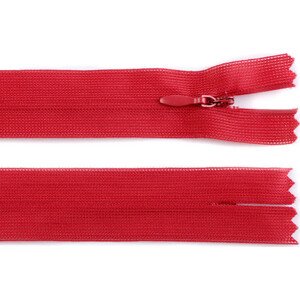Spirálový zip skrytý šíře 3 mm délka 30 cm dederon Varianta: 148 červená, Balení: 1 ks