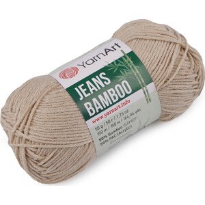 Pletací příze Jeans Bamboo 50 g Varianta: 3 (129) béžová světlá, Balení: 1 ks