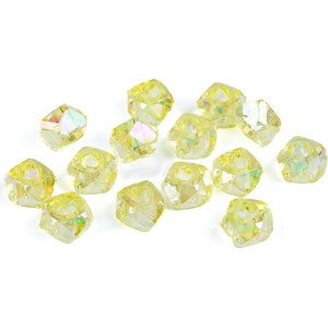 Plastové korálky s velkým průvlekem diamant s AB efektem 8x13 mm Varianta: 2 žlutá, Balení: 10 g