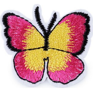 Nažehlovačka motýl Varianta: 4 růžová ostrá, Balení: 2 ks
