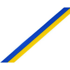 Stuha bikolóra Ukrajina šíře 10 mm Varianta: modrá žlutá, Balení: 1 m