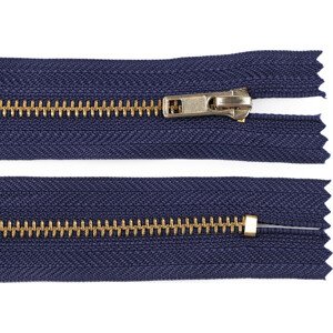 Kovový zip šíře 4 mm délka 8 cm Varianta: 330 modrá tmavá, Balení: 1 ks