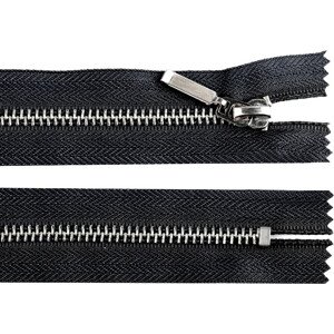 Kovový zip šíře 6 mm délka 16 cm (jeansový) Varianta: 322 černá, Balení: 1 ks