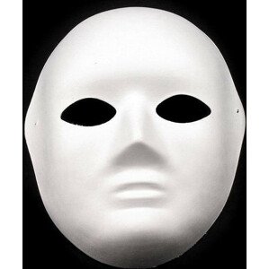Maska na obličej k domalování Varianta: 1 bílá dámská, Balení: 1 ks
