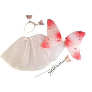 Karnevalový kostým - motýlí víla Varianta: 1 bílá, Balení: 1 sada