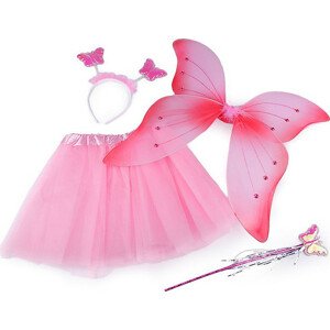Karnevalový kostým - motýlí víla Varianta: 10 růžová sv., Balení: 1 sada