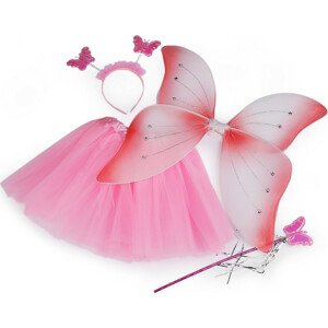 Karnevalový kostým - motýlí víla Varianta: 11 růžová světlá, Balení: 1 sada