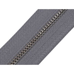 Zip kovový šíře 5 mm metráž Varianta: 320 šedá hematit, Balení: 1 m