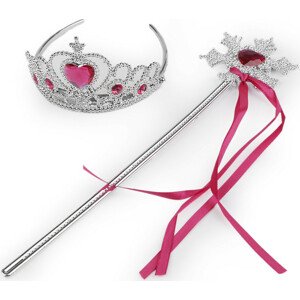 Karnevalová sada / korunka - ledová královna 2. jakost Varianta: 1 růžová pink, Balení: 1 sada