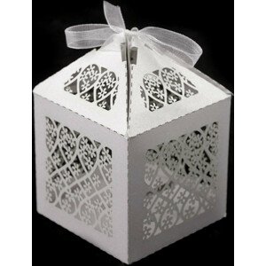 Papírová krabička svatební Varianta: 2 bílá perleť, Balení: 10 ks