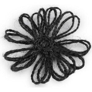 Jutový květ Ø75 mm Varianta: 3 černá, Balení: 10 ks