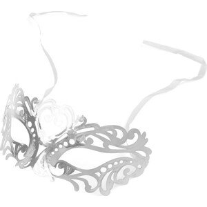 Karnevalová maska - škraboška metalická Varianta: 1 stříbrná, Balení: 1 ks