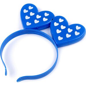 Karnevalová čelenka svítící srdce Varianta: 2 modrá, Balení: 1 ks